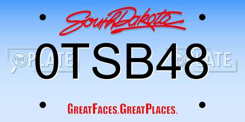 0TSB48 South Dakota License Plate