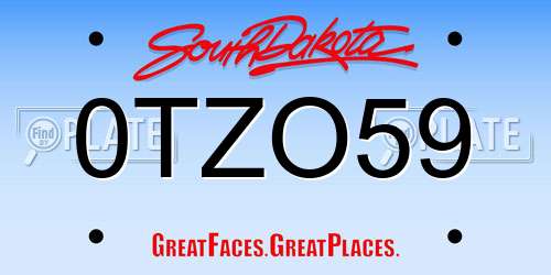 0TZO59 South Dakota License Plate