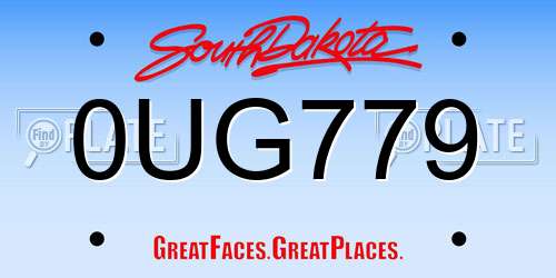 0UG779 South Dakota License Plate