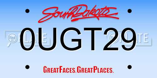 0UGT29 South Dakota License Plate