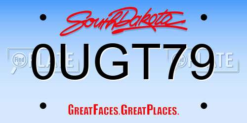 0UGT79 South Dakota License Plate