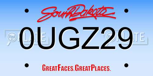 0UGZ29 South Dakota License Plate