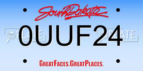 0UUF24 South Dakota License Plate