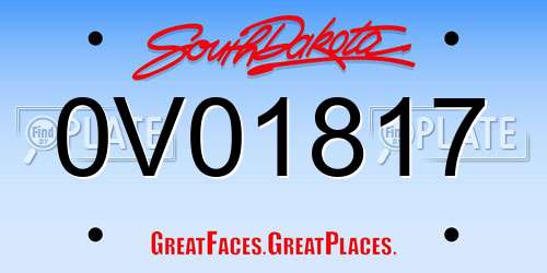 0V01817 South Dakota License Plate