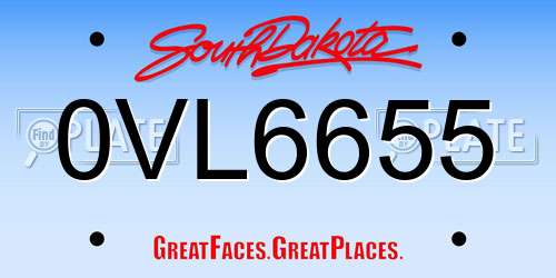 0VL6655 South Dakota License Plate