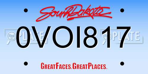 0VOI817 South Dakota License Plate