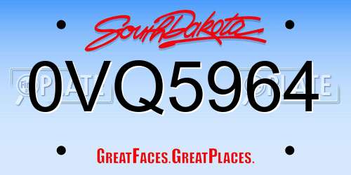 0VQ5964 South Dakota License Plate