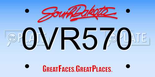 0VR570 South Dakota License Plate