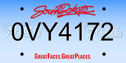 0VY4172 South Dakota License Plate