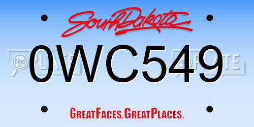 0WC549 South Dakota License Plate