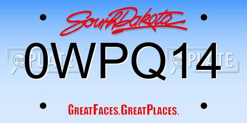 0WPQ14 South Dakota License Plate