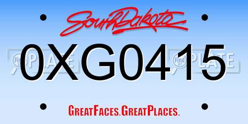 0XG0415 South Dakota License Plate