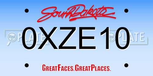 0XZE10 South Dakota License Plate