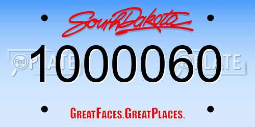 1000060 South Dakota License Plate