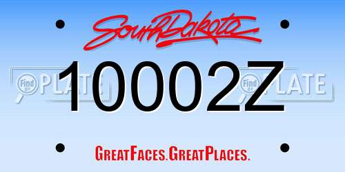 10002Z South Dakota License Plate