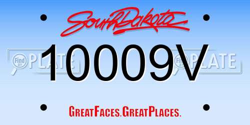 10009V South Dakota License Plate