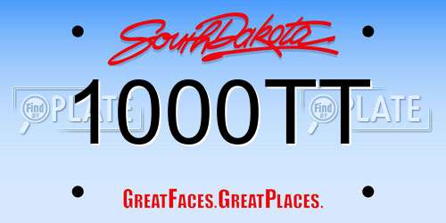 1000TT South Dakota License Plate