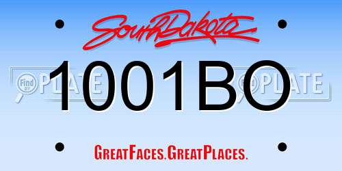 1001BO South Dakota License Plate
