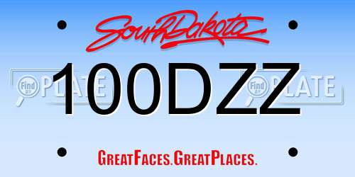100DZZ South Dakota License Plate