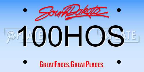 100HOS South Dakota License Plate