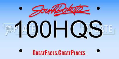 100HQS South Dakota License Plate