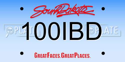 100IBD South Dakota License Plate