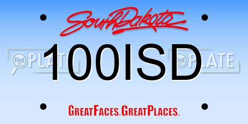 100ISD South Dakota License Plate