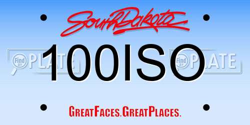 100ISO South Dakota License Plate