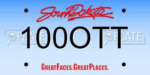 100OTT South Dakota License Plate