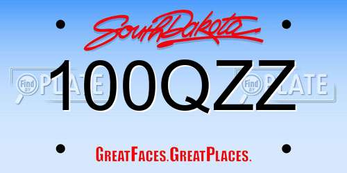 100QZZ South Dakota License Plate
