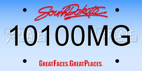 10100MG South Dakota License Plate