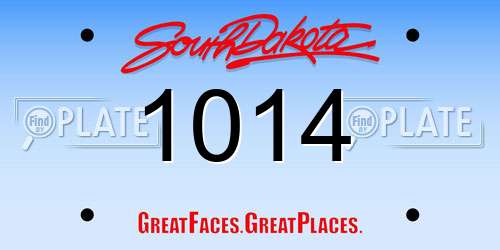 1014 South Dakota License Plate