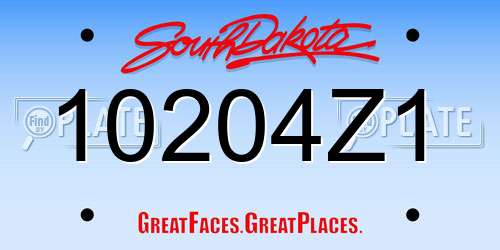 10204Z1 South Dakota License Plate