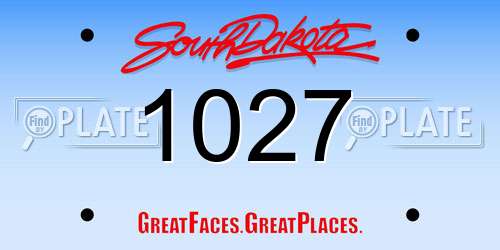 1027 South Dakota License Plate