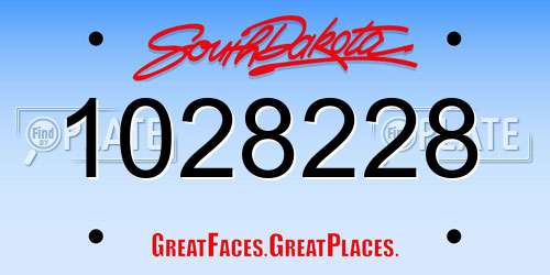1028228 South Dakota License Plate