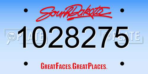 1028275 South Dakota License Plate