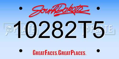 10282T5 South Dakota License Plate