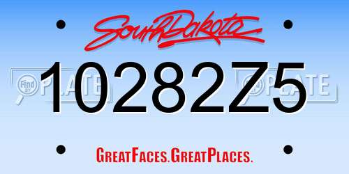 10282Z5 South Dakota License Plate