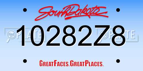 10282Z8 South Dakota License Plate