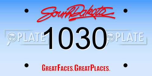 1030 South Dakota License Plate