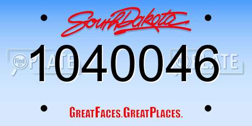 1040046 South Dakota License Plate