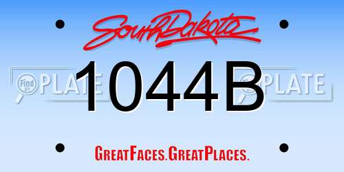 1044B South Dakota License Plate