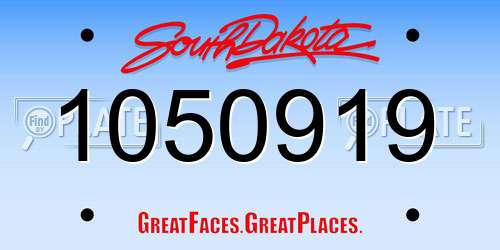 1050919 South Dakota License Plate