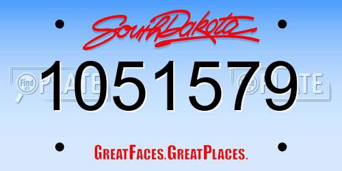 1051579 South Dakota License Plate