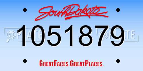 1051879 South Dakota License Plate