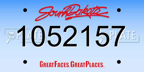 1052157 South Dakota License Plate
