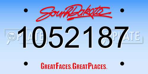 1052187 South Dakota License Plate