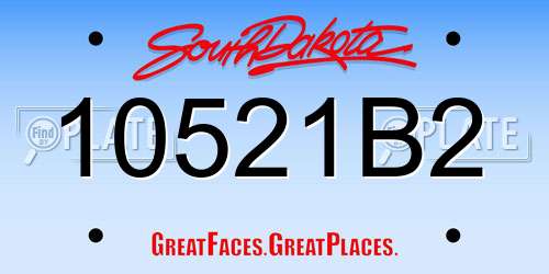10521B2 South Dakota License Plate