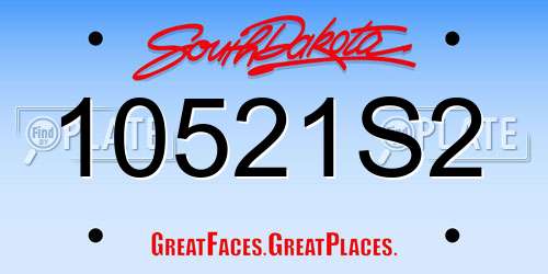 10521S2 South Dakota License Plate