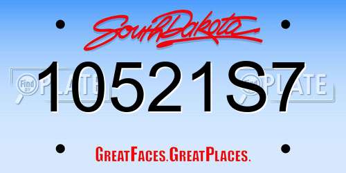 10521S7 South Dakota License Plate